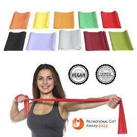 Fitnessband/Gymnastikband, kundenspezifisch  - vegan & klimaneutral (Trainingsband, Latexband, elastisch)