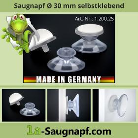 Saugnäpfe 30 mm mit Haftfläche | selbstklebend | Sauger | Saugnapf