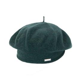 Damen-Baskenmütze aus grüner Wolle