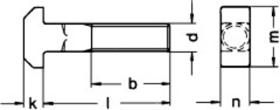 Hammerschrauben mit Vierkant, Form B (langes Gewinde)