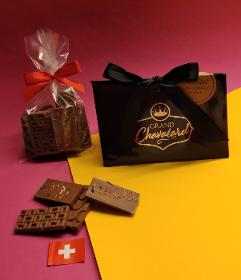 Spezielle Swiss Schokolade mit Rosmarin und Essbaren Blüten