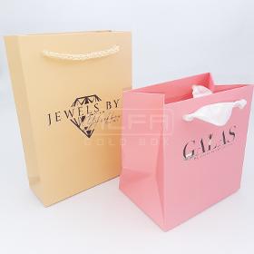Beige-rosa Luxus-Geschenktüten aus Papier