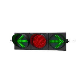 LED-Ampel 200 mm, grün(Pfeil)/rot/grün(Pfeil)