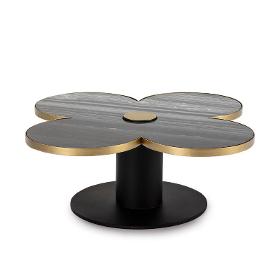 Couchtische 91x91x33 Granit Schwarz/metall Golden/schwarz - Niedrige Tische