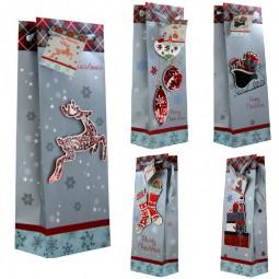 Geschenktüte Flaschentüte Weihnachten Jumbo Handmade Applikationen 36x13x8,5 cm