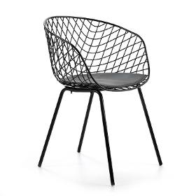 Design Stuhl 57x50x79 Metall Schwarz - Stühle