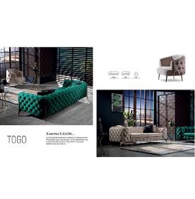 Modedesign Wohnzimmer Sofa Möbel schwarzer Samt Chesterfield