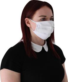 Behelfsmundschutz Mund- und Nasen-Maske aus Baumwolle genäht Made in EU Farbe: weiß