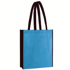 Einkaufstasche, 38x42x10cm, hellblau-schwarz
