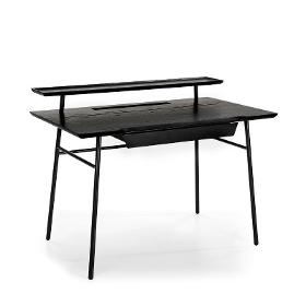 Schreibtisch 120x70x91 Holz Schwarz/metall Schwarz - Design Und Moderne Büros