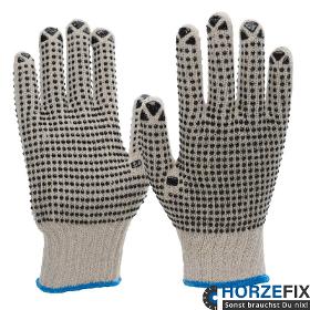 6010 Nitras Strickhandschuh Baumwolle mit PVC-Noppen auf Innenhand und Handrücken sowie Fingerkuppen Gr. 7-10