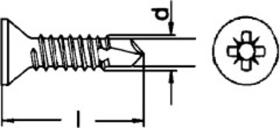 Bohrschrauben mit Senkkopf (Form O) und Kreuzschlitz H