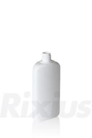 Ovalflasche aus HDPE weiß; Gewinde 18