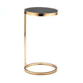 Hilfstisch 30x30x55 Glas/metall Schwarz/golden - Niedrige Tische