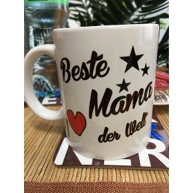 FUNNYWORDS® Beste Mama der Welt Kaffeebecher Schwarz