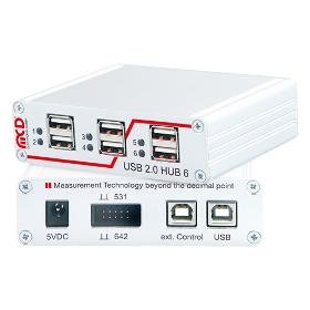 USB-Hub 2.0 6-Ports, 2 Steuereingänge, schaltbar