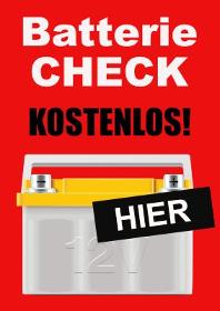 Plakat 'Batterie Check'