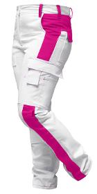 Arbeitshose Stretch Damen Malerhose Weiß/Pink Gr.40