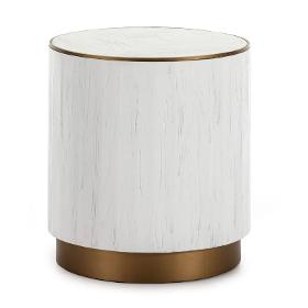 Hilfstisch 50x50x55 Holz/metall Weiss/golden - Niedrige Tische