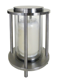 Grablampe aus Edelstahl mit Borsilikat-Glas