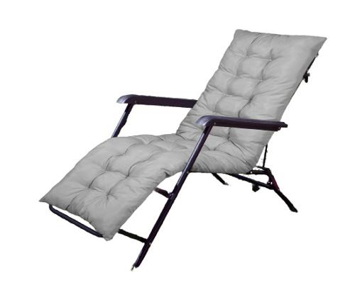  Gartenkissen 165x50 cm für Liegestuhl, grau