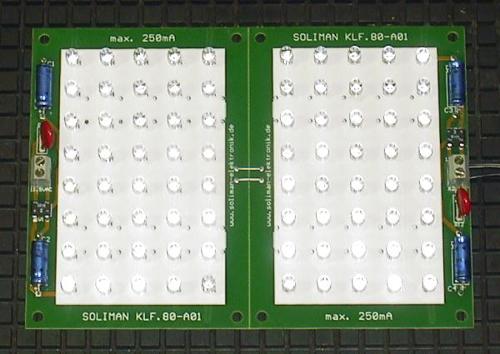 LED-Platine KLF.80 mit 80 LED, 5mm, weiss/klar