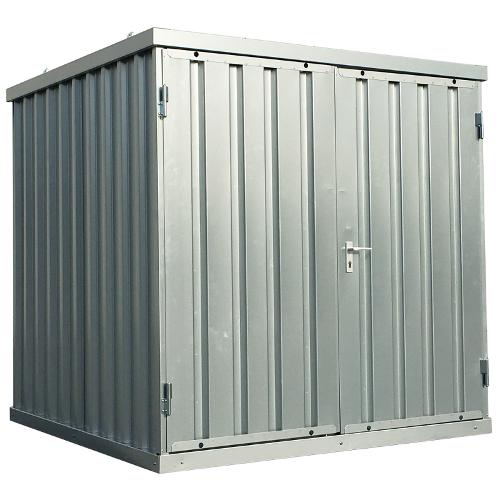 2m Schnellbaucontainer- Materialcontainer mit Doppelflügeltür und Kranösen