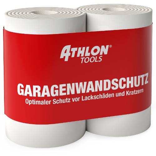 ATHLON TOOLS 2x Wandschutz selbstklebend, Schaumstoff / Rammschutz / Garagenwandschutz / Weiß