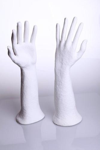 Schmuckdisplay "ÖKO" Hand Größe 39x12cm, Farbe: weiß
