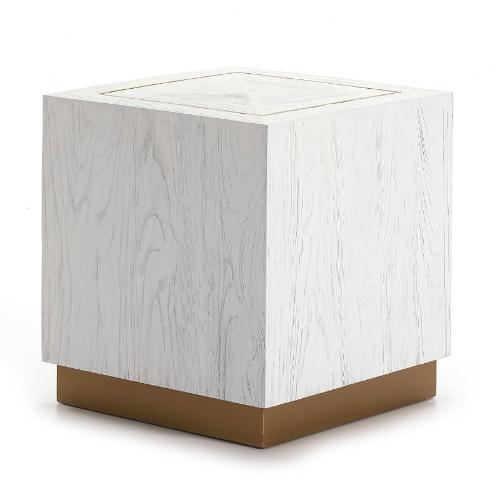 Hilfstisch 55x55x60 Holz/metall Weiss/golden - Niedrige Tische