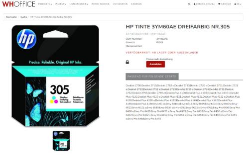 HP Tinte 3YM60AE Dreifarbig Nr.305
