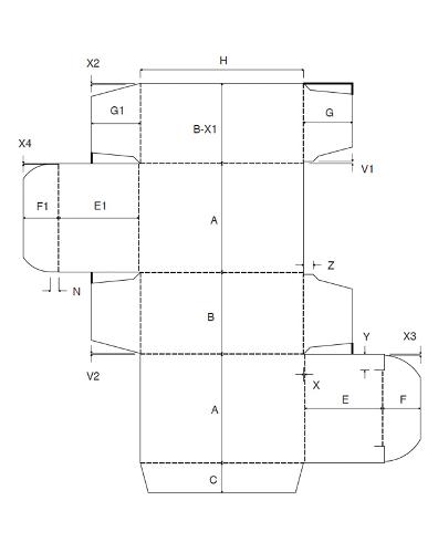 ECMA A2220 - 2 Faltschachtel mit Aritierung nur auf einer Seite - Verpackung aus Karton & Pappe nach Maß