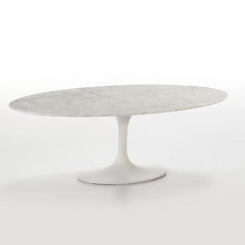 Kaffeetisch 120x60x42 Marmor/fiberglas Weiss - Niedrige Tische