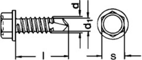 Bohrschrauben mit Sechskantkopf und Bund (Form K), für