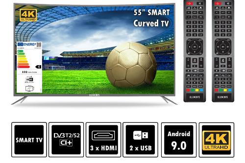Elements 55" Curved Smart TV 4K UHD Fernseher DVB-T2/S2 ELT55DE910CU