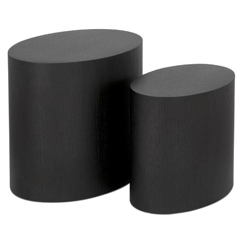 Set Von 2 Beistelltischen Design Russel Holz (schwarz) - Niedrige Tische