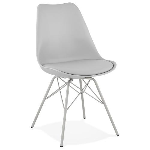 Sandro Industriestil Design Stuhl (hellgrau) - Stühle