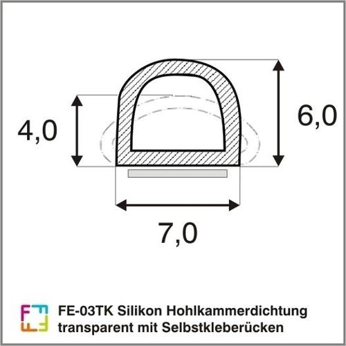FE-03TK Silikon Hohlkammerdichtung transparent