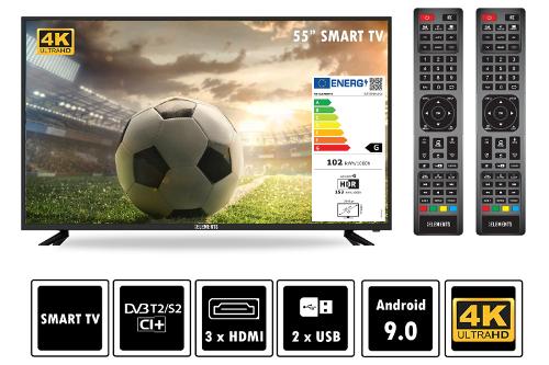 Elements 55" Smart TV Fernseher DVB-T2/S2 ELT55DE910B 4K UltraHD