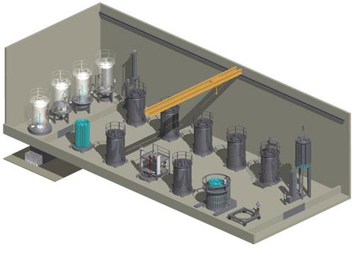 Ausrüstung um den Reaktor