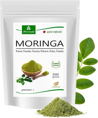 MoriVeda® Moringa Oleifera Blattpulver PREMIUM PLUS (1x500g)