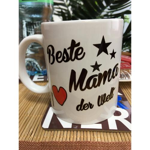 FUNNYWORDS® Beste Mama der Welt Kaffeebecher Schwarz