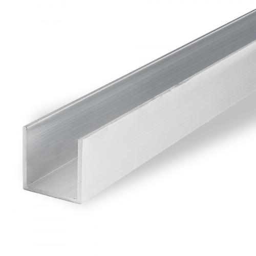 Aluminium U-Profil, EN AW-6060, 3.3206, Mill-finish, T66