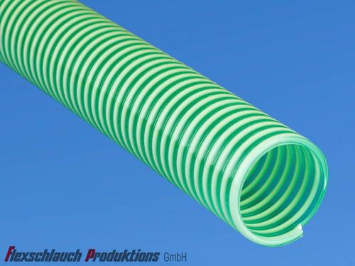 Mittelschwerer PVC Wasser Saug- und Druckschlauch TOPFLEX - K  grün-weiße-Spirale
