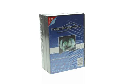 DVD Box 6-fach mit Tray - 21mm - 3er Pack - schwarz