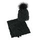 Schwarzes Set aus Wintermütze, Schal und Handschuhen für Damen (AMALTEA)