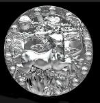 3D-Emblem aus Silber