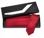 Krawatte und Einstecktuch rot
