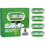 Gillette Body Rasierklingen für Männer, 4 Ersatzklingen, 3 Klingen, stärker als