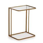 Hilfstisch 46x35x61 Glas / Metall Golden - Niedrige Tische
